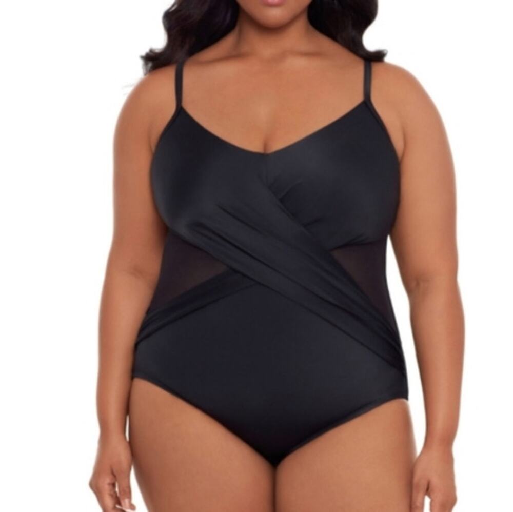 Miracle Brands Embrace Your Curves 3X-Large Janelle Swimsuit Slimming One-Piece